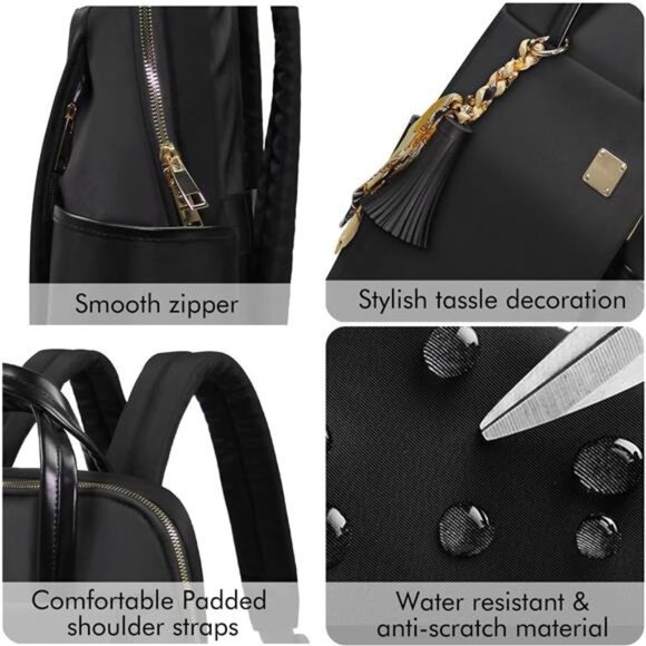 Women\'s Laptop Backpack PU Leather Laptop Backpack Bag,  Fit up to 15.6 Laptop